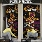 Personalized Brisbane Broncos Door Cover Graffiti Grunge Abstract Urban Street Style Design
