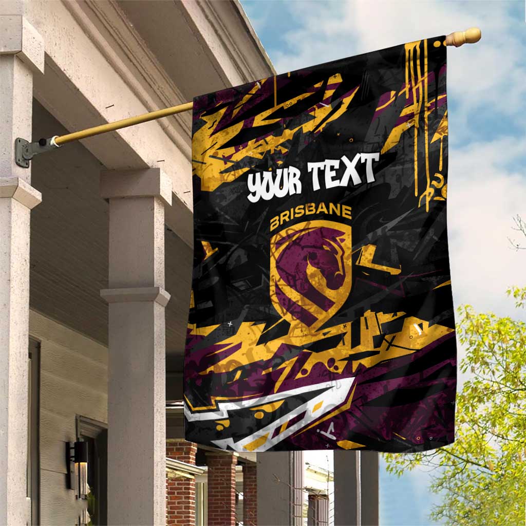 Personalized Brisbane Broncos Garden Flag Graffiti Grunge Abstract Urban Street Style Design