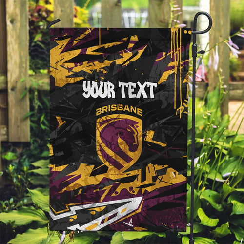 Personalized Brisbane Broncos Garden Flag Graffiti Grunge Abstract Urban Street Style Design