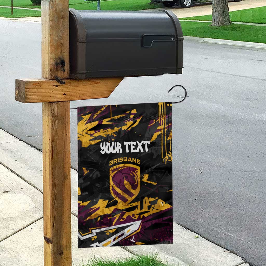 Personalized Brisbane Broncos Garden Flag Graffiti Grunge Abstract Urban Street Style Design