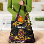 Personalized Brisbane Broncos Grocery Bag Graffiti Grunge Abstract Urban Street Style Design