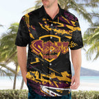 Personalized Brisbane Broncos Hawaiian Shirt Graffiti Grunge Abstract Urban Street Style Design