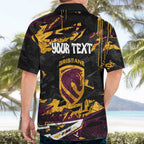 Personalized Brisbane Broncos Hawaiian Shirt Graffiti Grunge Abstract Urban Street Style Design