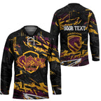 Personalized Brisbane Broncos Hockey Jersey Graffiti Grunge Abstract Urban Street Style Design