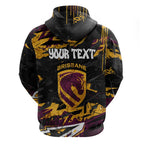 Personalized Brisbane Broncos Hoodie Graffiti Grunge Abstract Urban Street Style Design