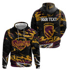 Personalized Brisbane Broncos Hoodie Graffiti Grunge Abstract Urban Street Style Design