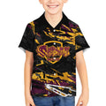 Personalized Brisbane Broncos Kid Hawaiian Shirt Graffiti Grunge Abstract Urban Street Style Design