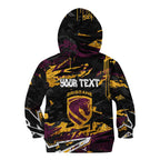 Personalized Brisbane Broncos Kid Hoodie Graffiti Grunge Abstract Urban Street Style Design
