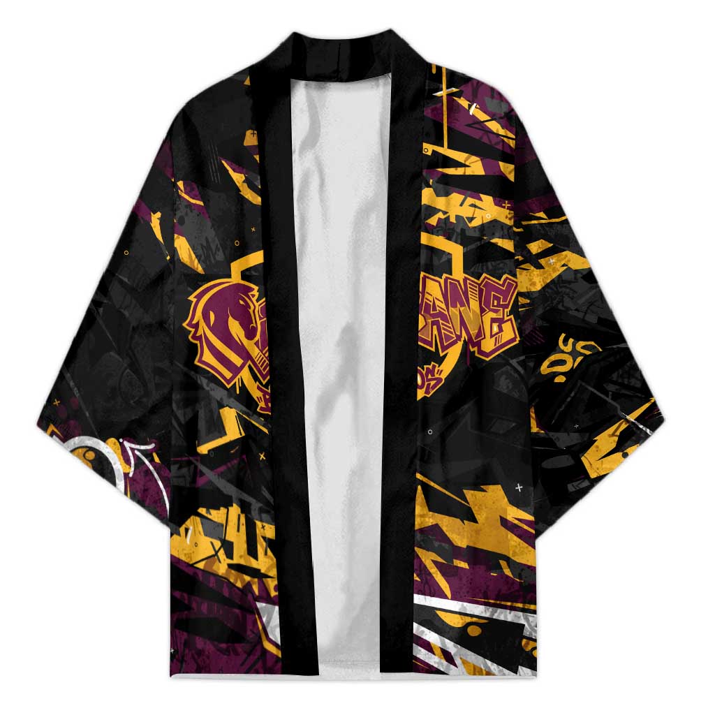 Personalized Brisbane Broncos Kimono Graffiti Grunge Abstract Urban Street Style Design