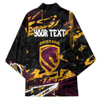 Personalized Brisbane Broncos Kimono Graffiti Grunge Abstract Urban Street Style Design