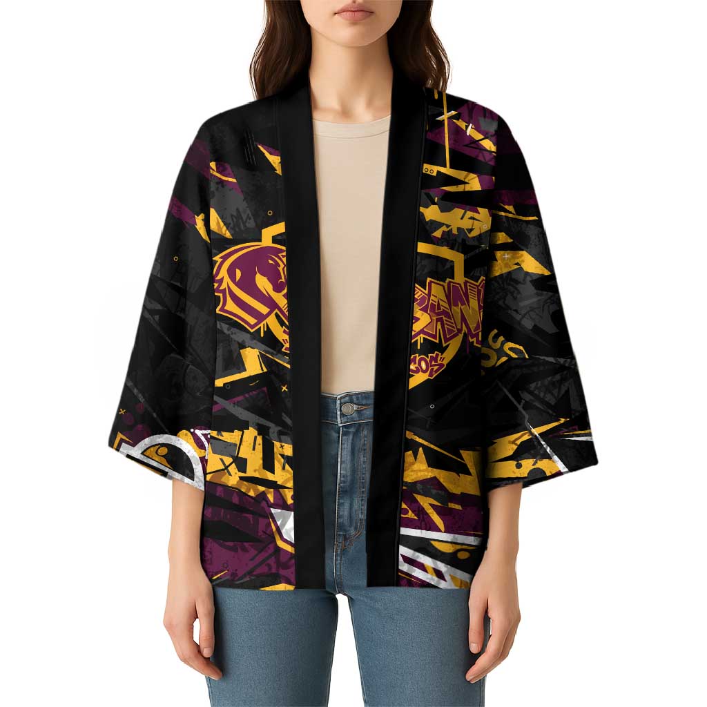 Personalized Brisbane Broncos Kimono Graffiti Grunge Abstract Urban Street Style Design
