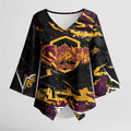 Personalized Brisbane Broncos Kimono Sleeve Blouse Graffiti Grunge Abstract Urban Street Style Design