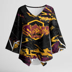 Personalized Brisbane Broncos Kimono Sleeve Blouse Graffiti Grunge Abstract Urban Street Style Design