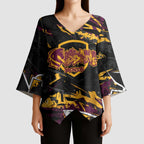 Personalized Brisbane Broncos Kimono Sleeve Blouse Graffiti Grunge Abstract Urban Street Style Design