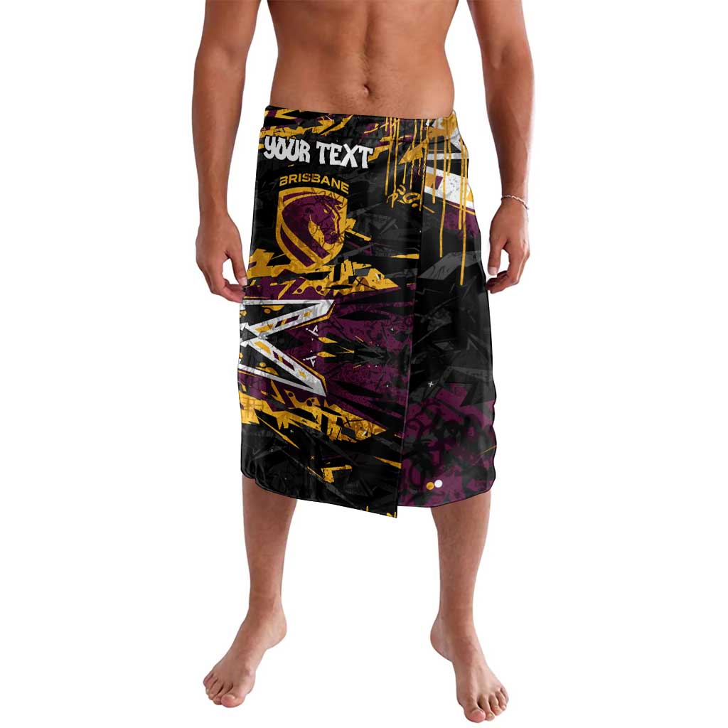 Personalized Brisbane Broncos Lavalava Graffiti Grunge Abstract Urban Street Style Design