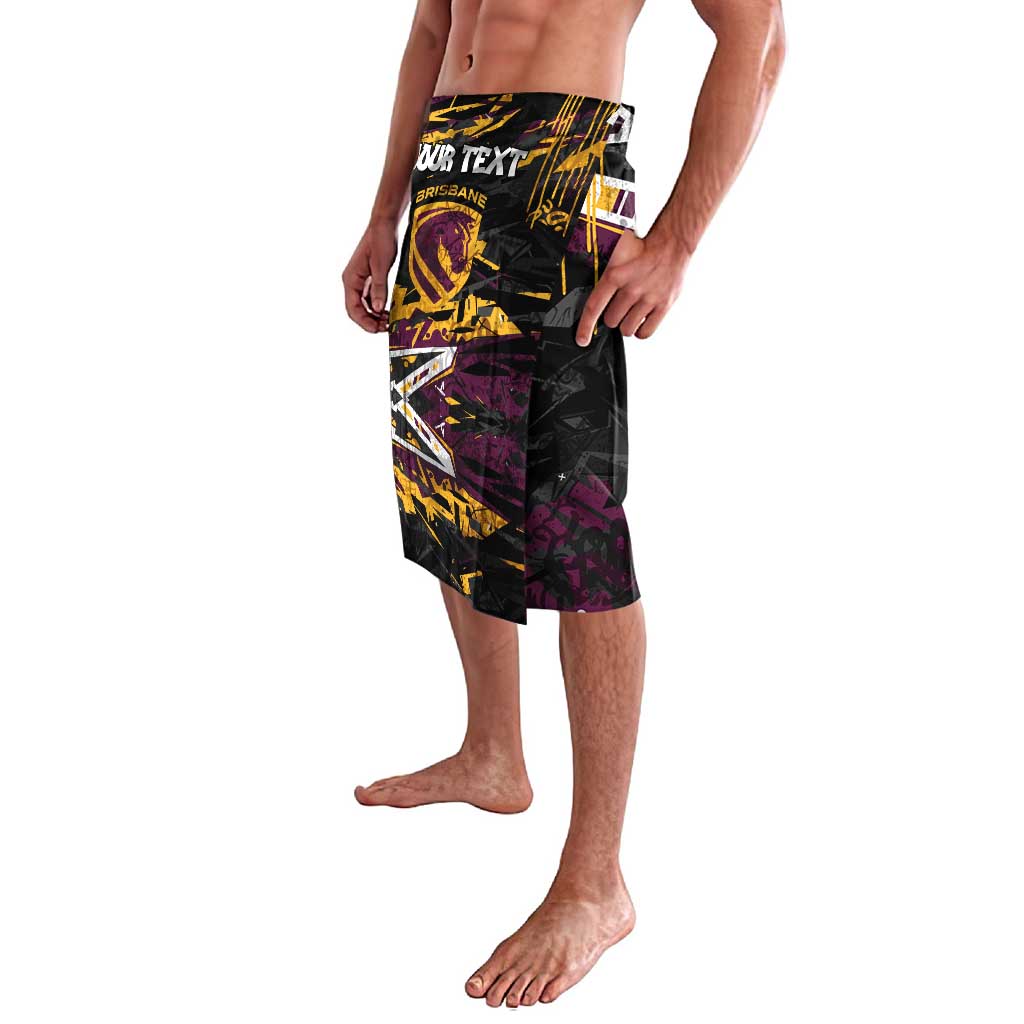 Personalized Brisbane Broncos Lavalava Graffiti Grunge Abstract Urban Street Style Design