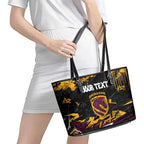 Personalized Brisbane Broncos Leather Tote Bag Graffiti Grunge Abstract Urban Street Style Design