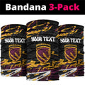 Personalized Brisbane Broncos Neck Gaiter Graffiti Grunge Abstract Urban Street Style Design