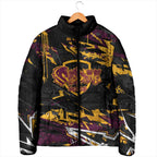 Personalized Brisbane Broncos Padded Jacket Graffiti Grunge Abstract Urban Street Style Design
