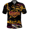 Personalized Brisbane Broncos Polo Shirt Graffiti Grunge Abstract Urban Street Style Design