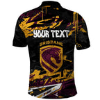 Personalized Brisbane Broncos Polo Shirt Graffiti Grunge Abstract Urban Street Style Design