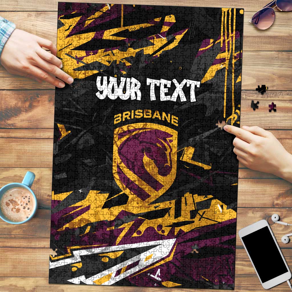 Personalized Brisbane Broncos Puzzle Graffiti Grunge Abstract Urban Street Style Design