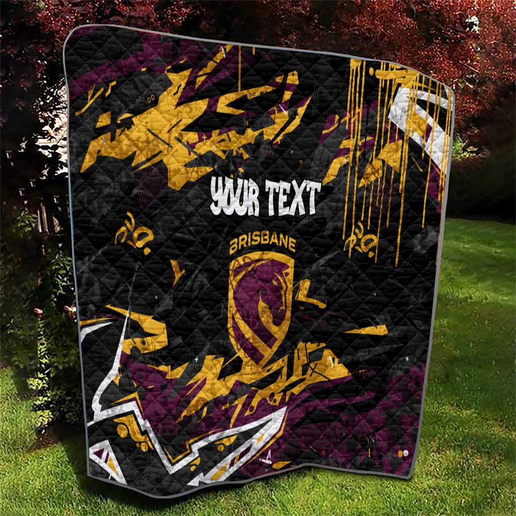 Personalized Brisbane Broncos Quilt Graffiti Grunge Abstract Urban Street Style Design