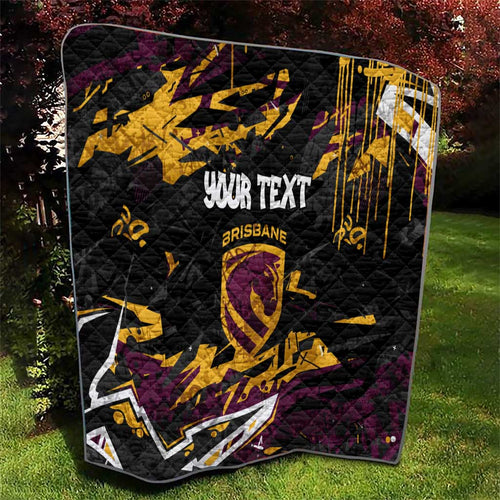 Personalized Brisbane Broncos Quilt Graffiti Grunge Abstract Urban Street Style Design
