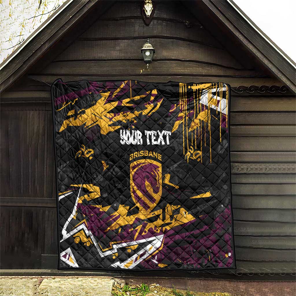 Personalized Brisbane Broncos Quilt Graffiti Grunge Abstract Urban Street Style Design
