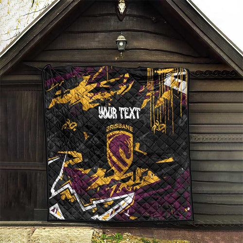 Personalized Brisbane Broncos Quilt Graffiti Grunge Abstract Urban Street Style Design