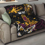 Personalized Brisbane Broncos Quilt Graffiti Grunge Abstract Urban Street Style Design
