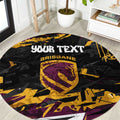 Personalized Brisbane Broncos Round Carpet Graffiti Grunge Abstract Urban Street Style Design