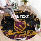 Personalized Brisbane Broncos Round Carpet Graffiti Grunge Abstract Urban Street Style Design