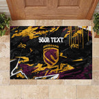 Personalized Brisbane Broncos Rubber Doormat Graffiti Grunge Abstract Urban Street Style Design