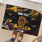 Personalized Brisbane Broncos Rubber Doormat Graffiti Grunge Abstract Urban Street Style Design
