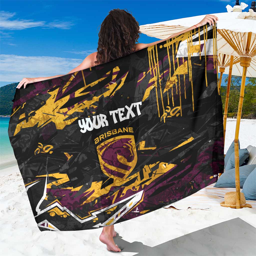 Personalized Brisbane Broncos Sarong Graffiti Grunge Abstract Urban Street Style Design