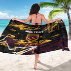 Personalized Brisbane Broncos Sarong Graffiti Grunge Abstract Urban Street Style Design
