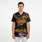 Personalized Brisbane Broncos Scrub Top Graffiti Grunge Abstract Urban Street Style Design