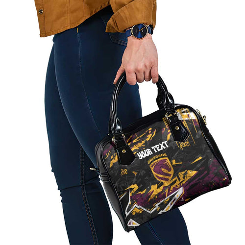 Personalized Brisbane Broncos Shoulder Handbag Graffiti Grunge Abstract Urban Street Style Design