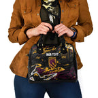 Personalized Brisbane Broncos Shoulder Handbag Graffiti Grunge Abstract Urban Street Style Design