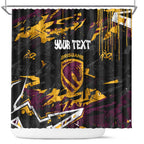 Personalized Brisbane Broncos Shower Curtain Graffiti Grunge Abstract Urban Street Style Design