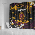 Personalized Brisbane Broncos Shower Curtain Graffiti Grunge Abstract Urban Street Style Design