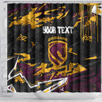 Personalized Brisbane Broncos Shower Curtain Graffiti Grunge Abstract Urban Street Style Design