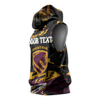 Personalized Brisbane Broncos Sleeveless Hoodie Graffiti Grunge Abstract Urban Street Style Design