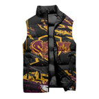 Personalized Brisbane Broncos Sleeveless Puffer Jacket Graffiti Grunge Abstract Urban Street Style Design