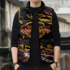 Personalized Brisbane Broncos Sleeveless Puffer Jacket Graffiti Grunge Abstract Urban Street Style Design