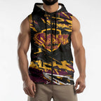 Personalized Brisbane Broncos Sleeveless Zip Hoodie Graffiti Grunge Abstract Urban Street Style Design
