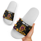Personalized Brisbane Broncos Slide Sandals Graffiti Grunge Abstract Urban Street Style Design