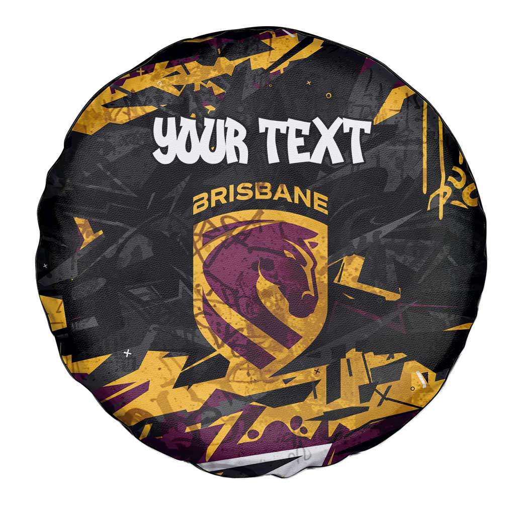 Personalized Brisbane Broncos Spare Tire Cover Graffiti Grunge Abstract Urban Street Style Design