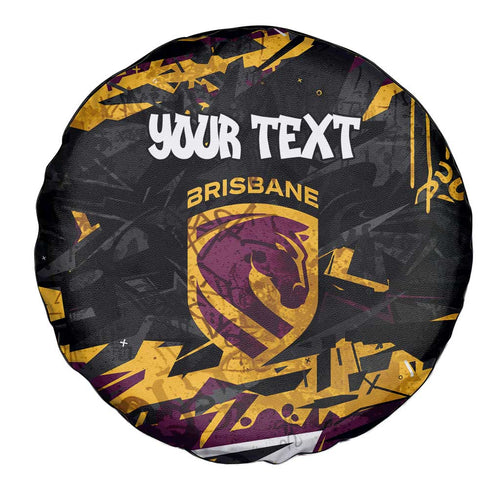Personalized Brisbane Broncos Spare Tire Cover Graffiti Grunge Abstract Urban Street Style Design